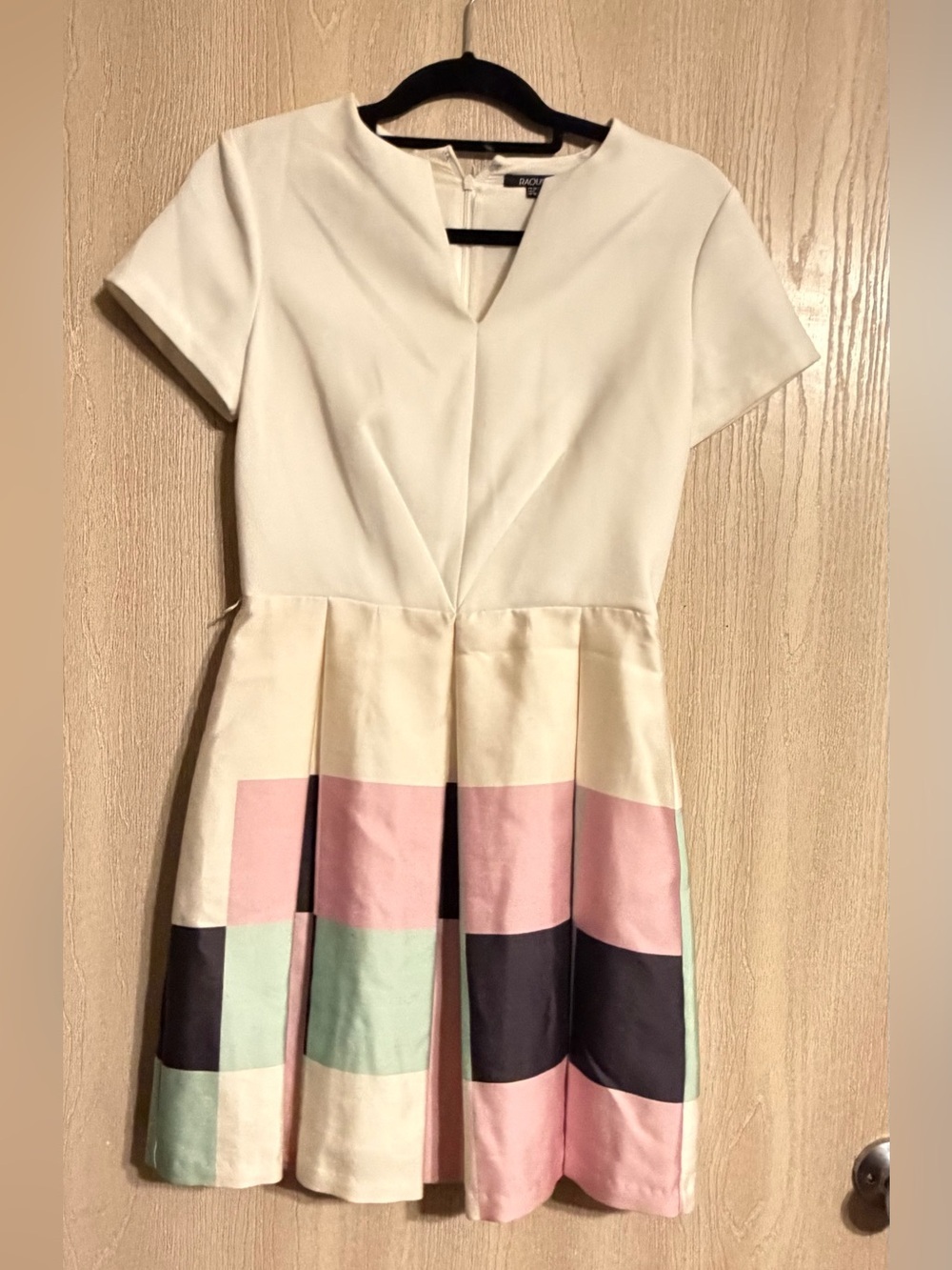 Raoul Cream, Pink, Mint & Black Colorblock Fit-and-Flare Dress